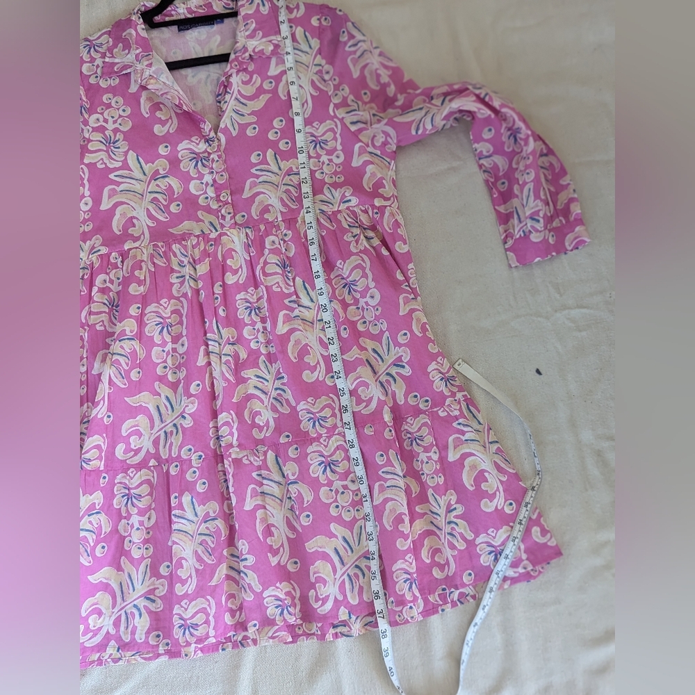 Tuckernuck Ro's Pink Floral Elvira Short Mini Dress XL - Picture 6 of 13